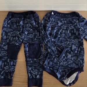 Patagonia Baby Capilene Baselayer Set 18-24M Blue Nature Print